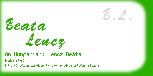 beata lencz business card