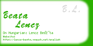 beata lencz business card